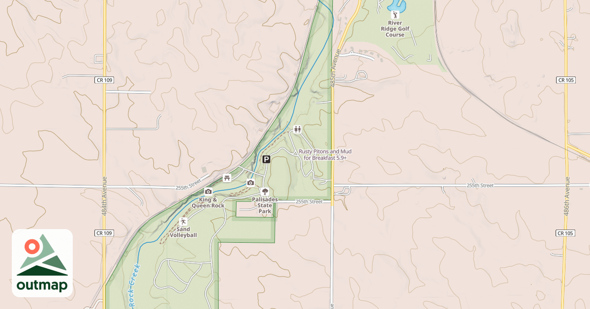 Map of Rusty Pitons and Mud for Breakfast