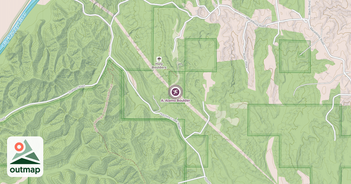 Map of A: Alamo Boulder
