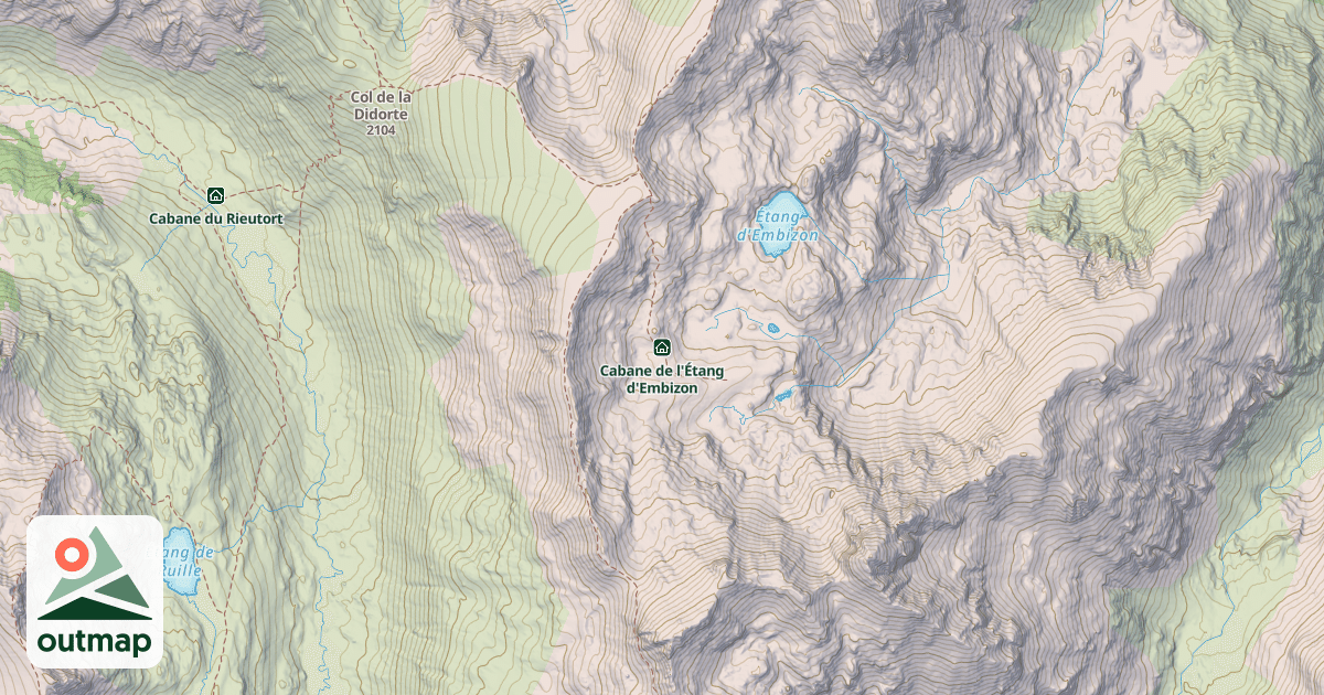 Map of Cabane de l'Étang d'Embizon