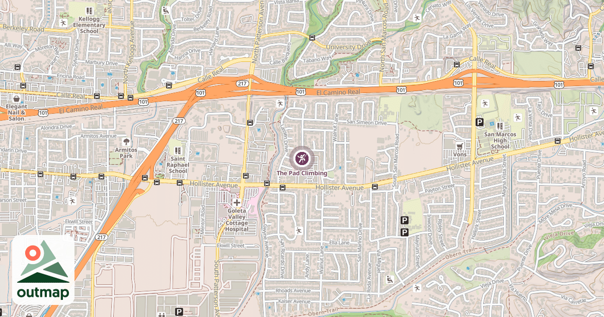 Map of The Pad Climbing