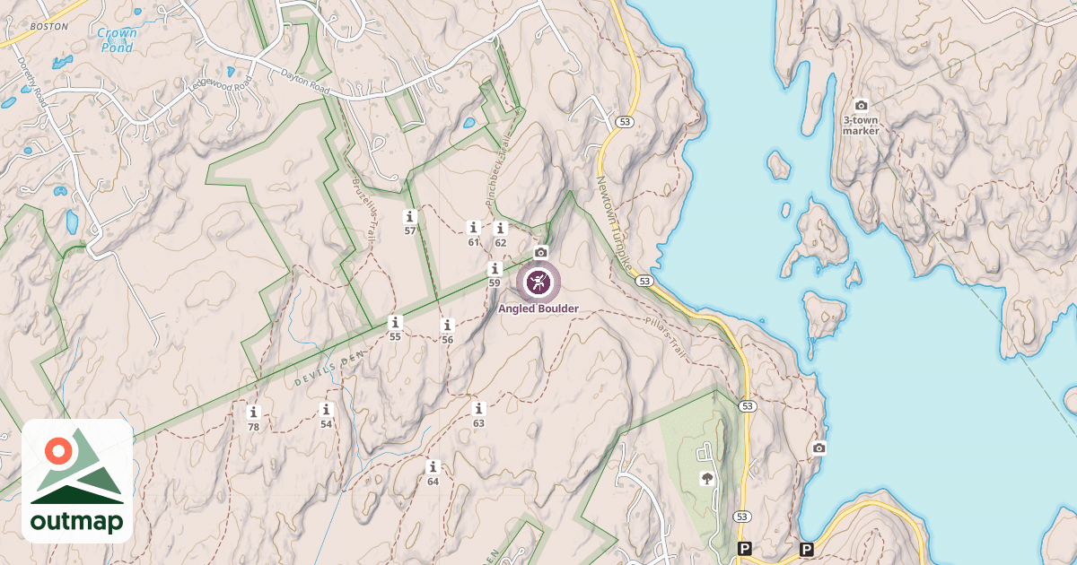Map of Angled Boulder