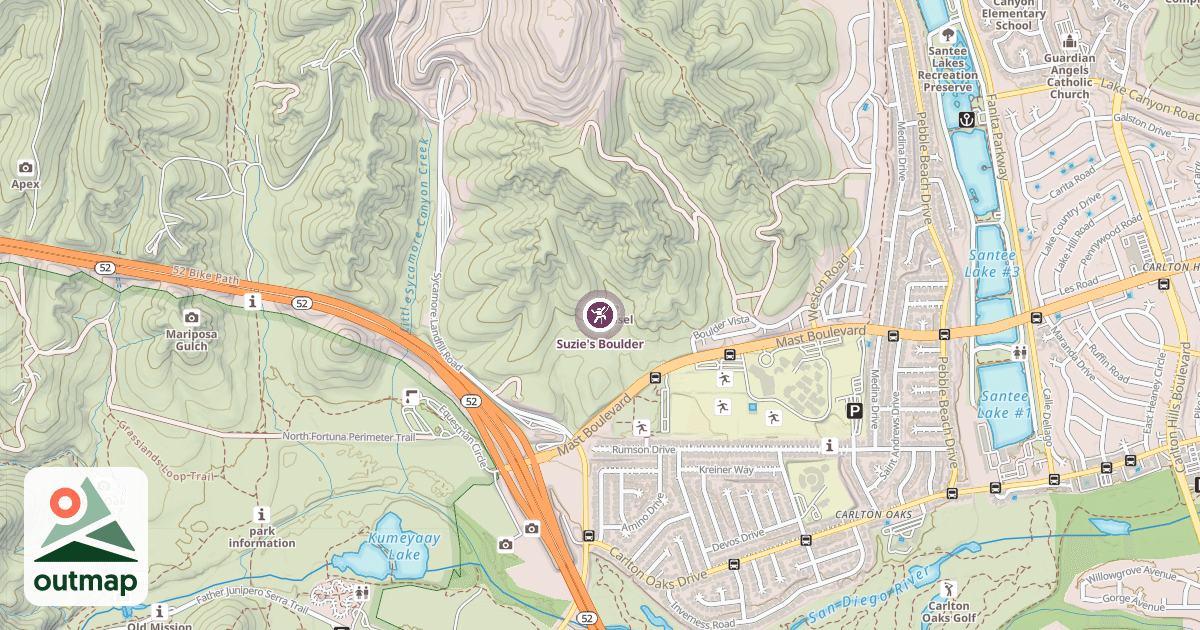 Map of Suzie's Boulder