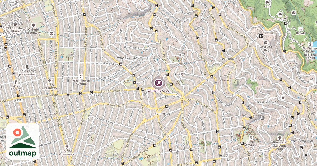 Map of Climbing Crag