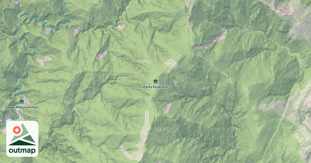Map of Parks Peak Hut