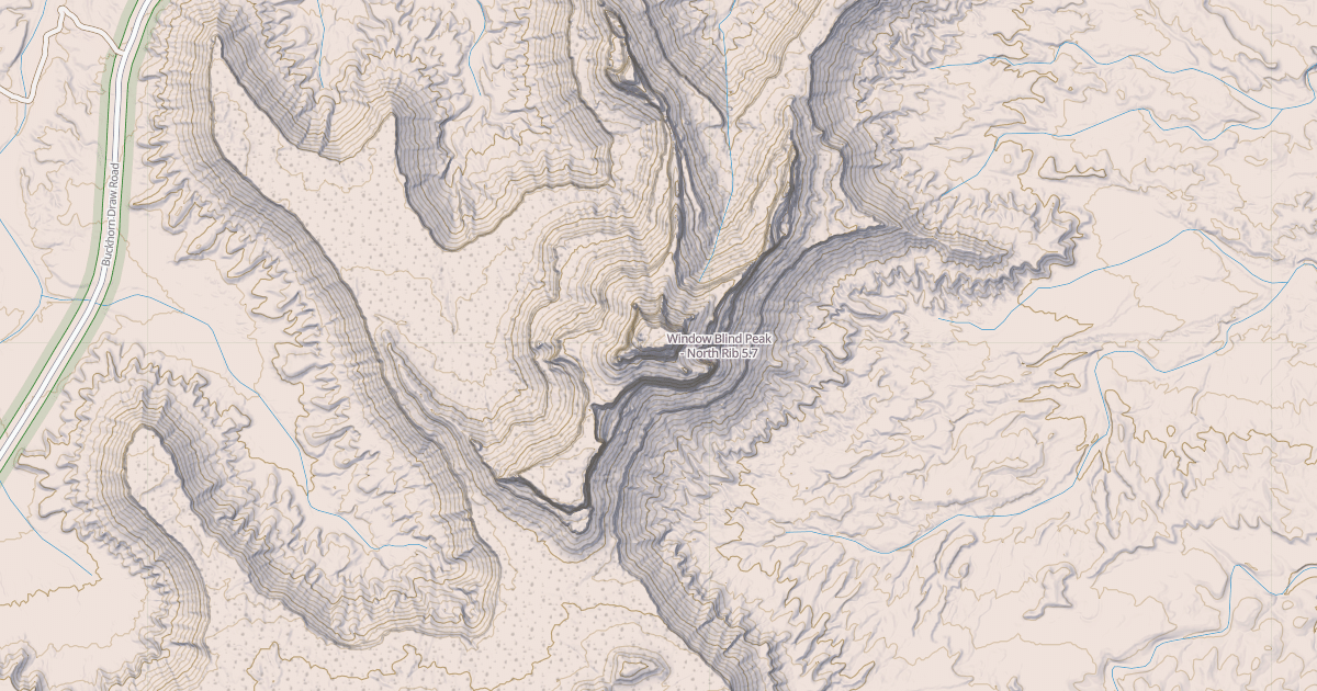 Map preview of Window Blind Peak - North Rib
