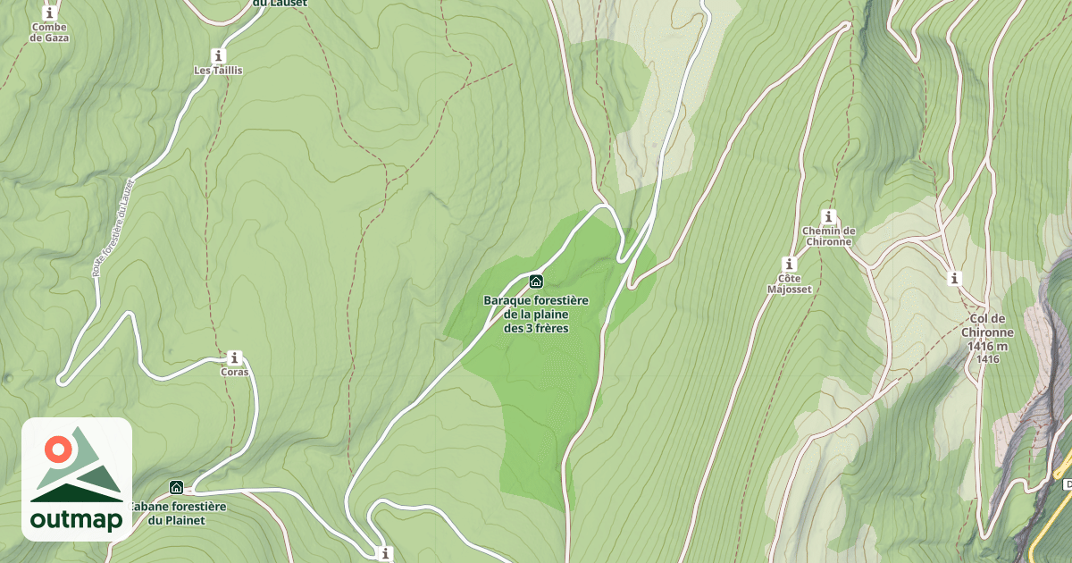 Map of Baraque forestière de la plaine des 3 frères