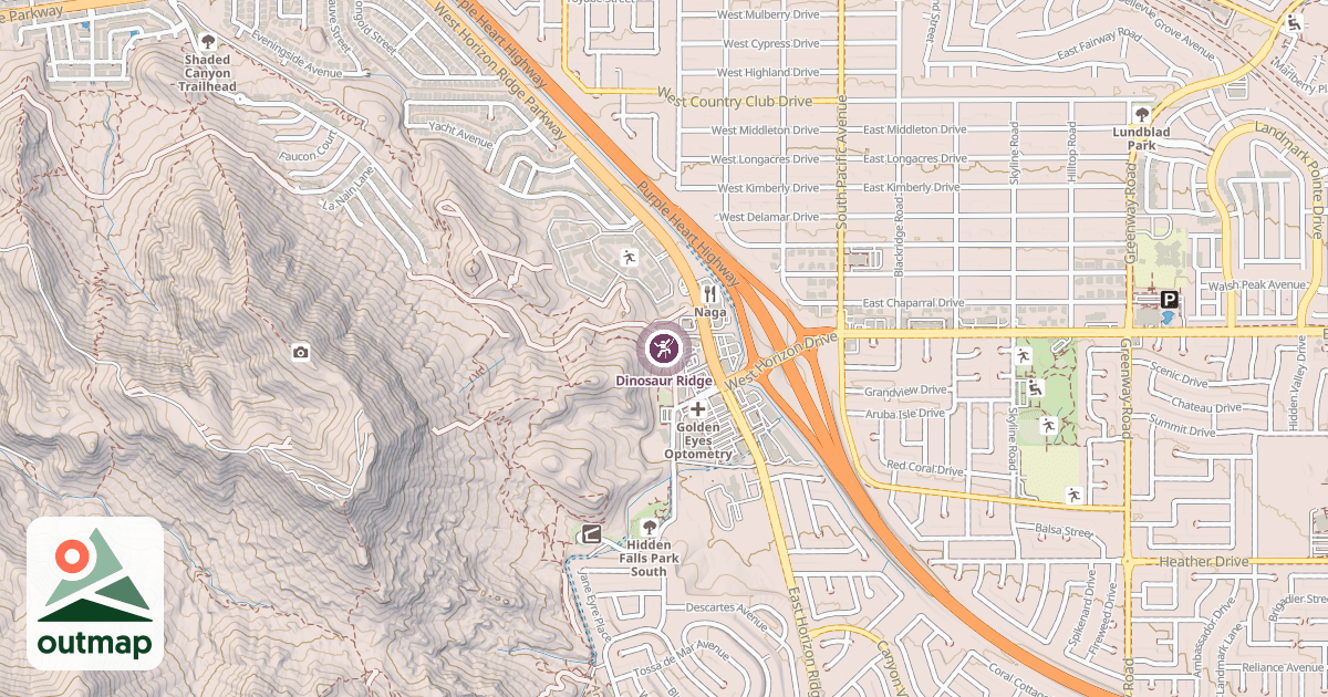 Map of Dinosaur Ridge