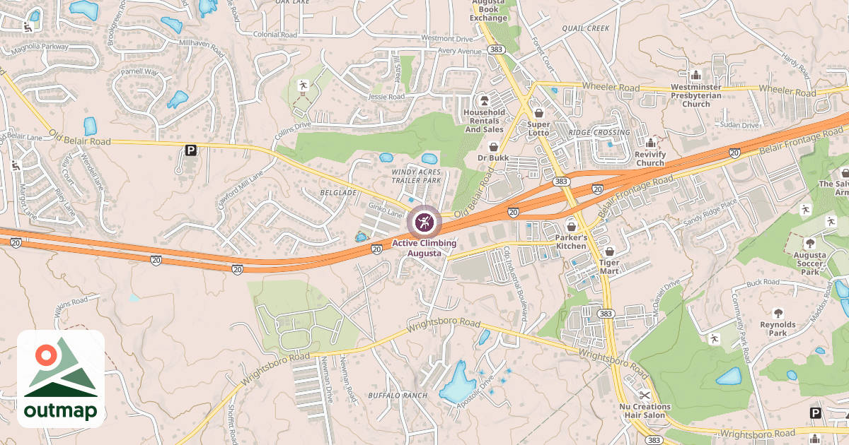 Map of Active Climbing Augusta in Columbia