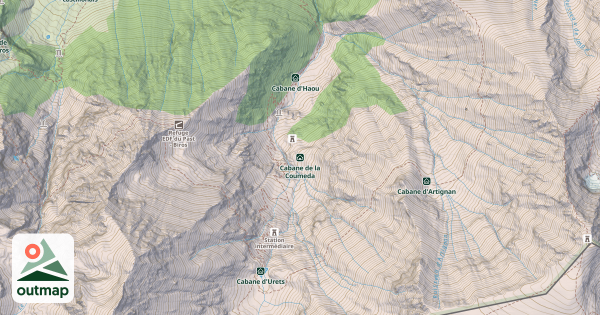 Map of Cabane de la Coumeda