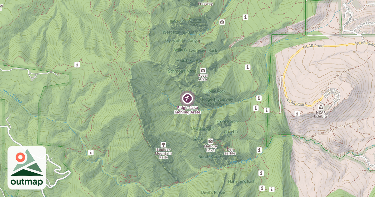 Map of Ridge 4 aka Mohling Arete
