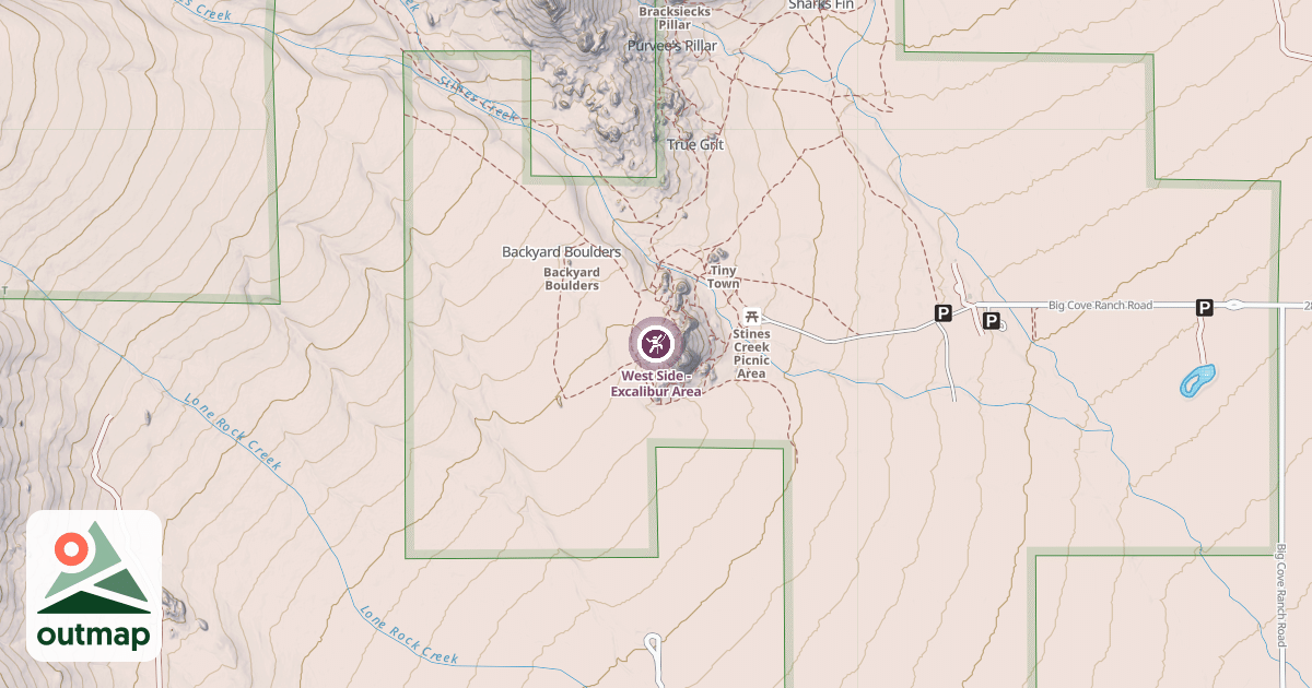 Map of West Side - Excalibur Area