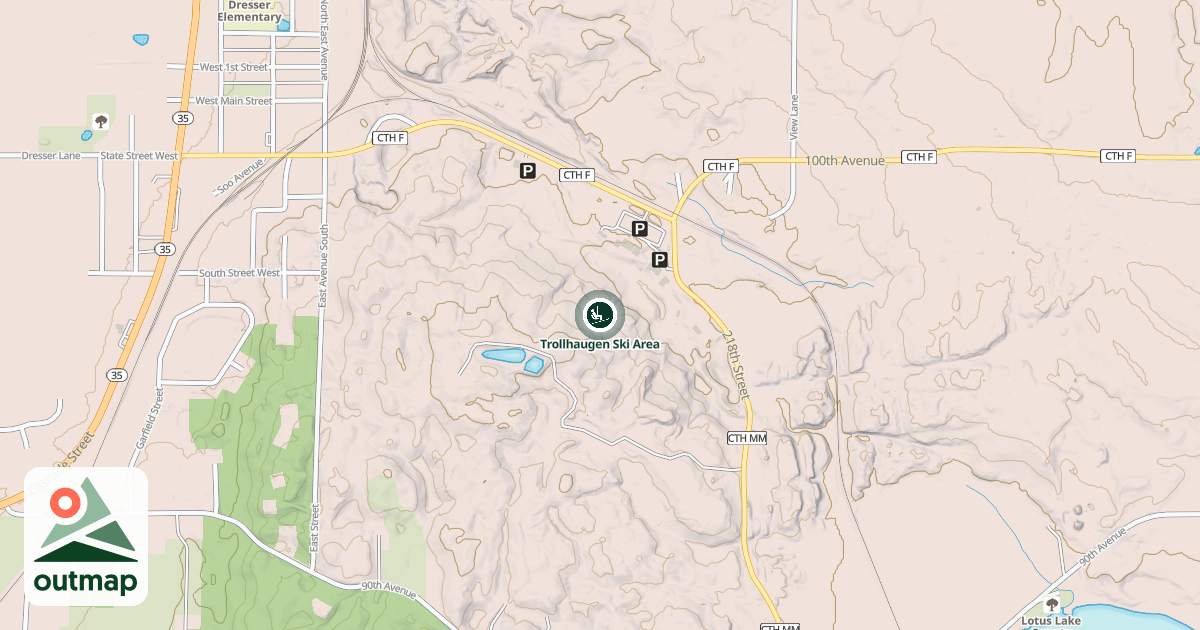 Map of Trollhaugen Ski Area