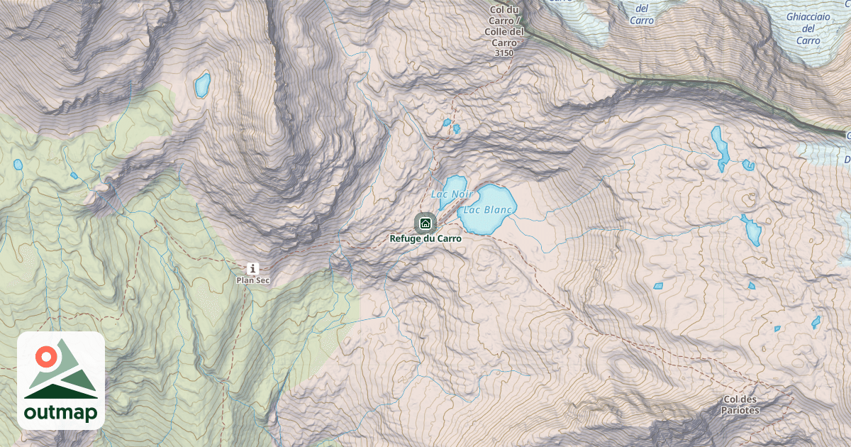 Map of Refuge du Carro