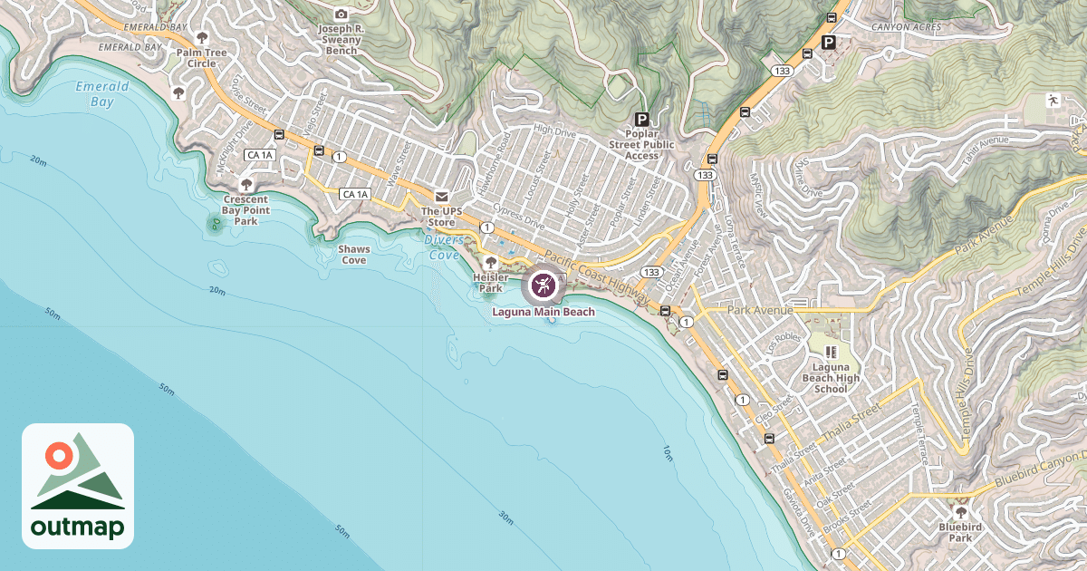 Map of Laguna Main Beach