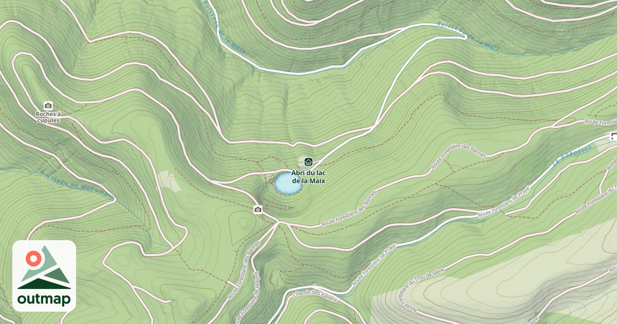 Map of Abri du lac de la Maix