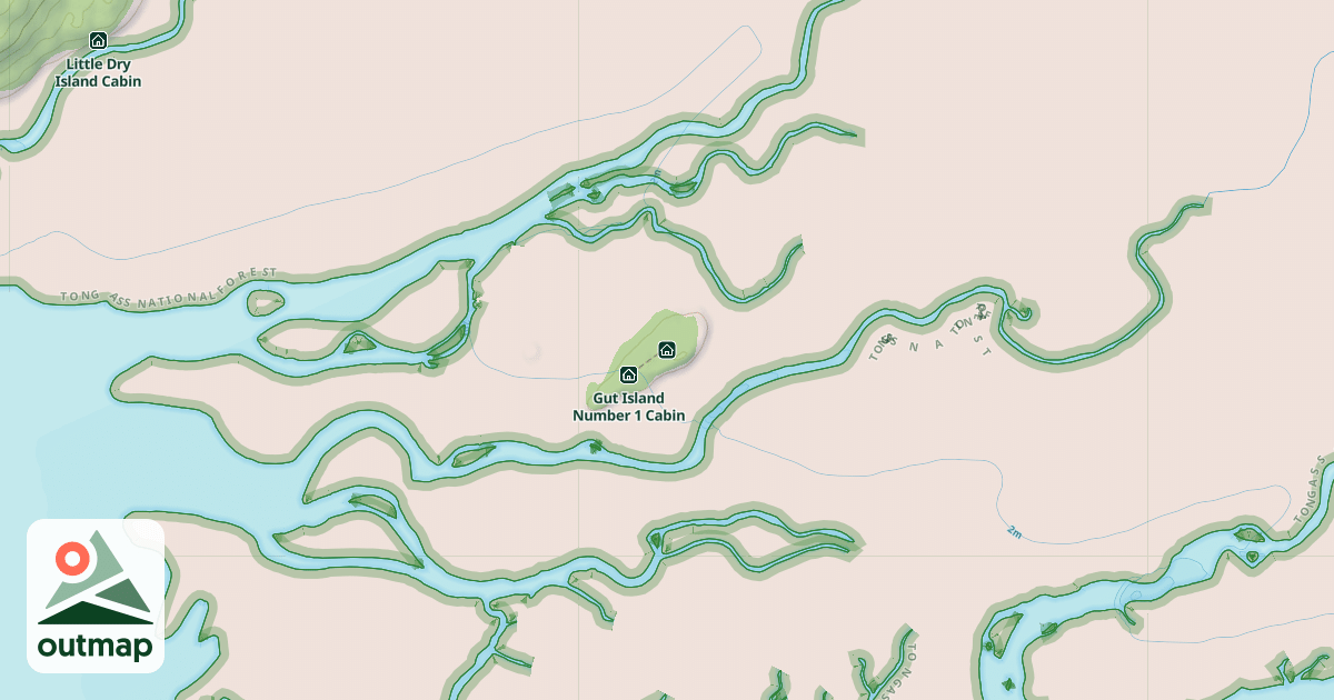 Map of Gut Island Number 2 Cabin