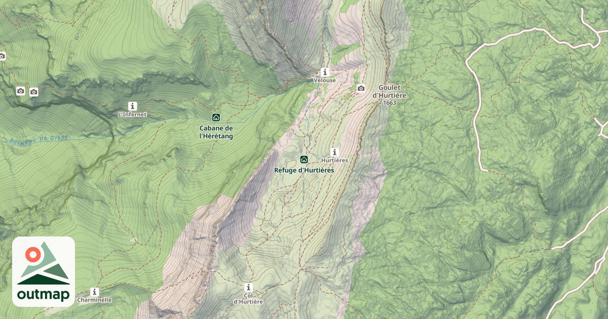 Map of Refuge d'Hurtières