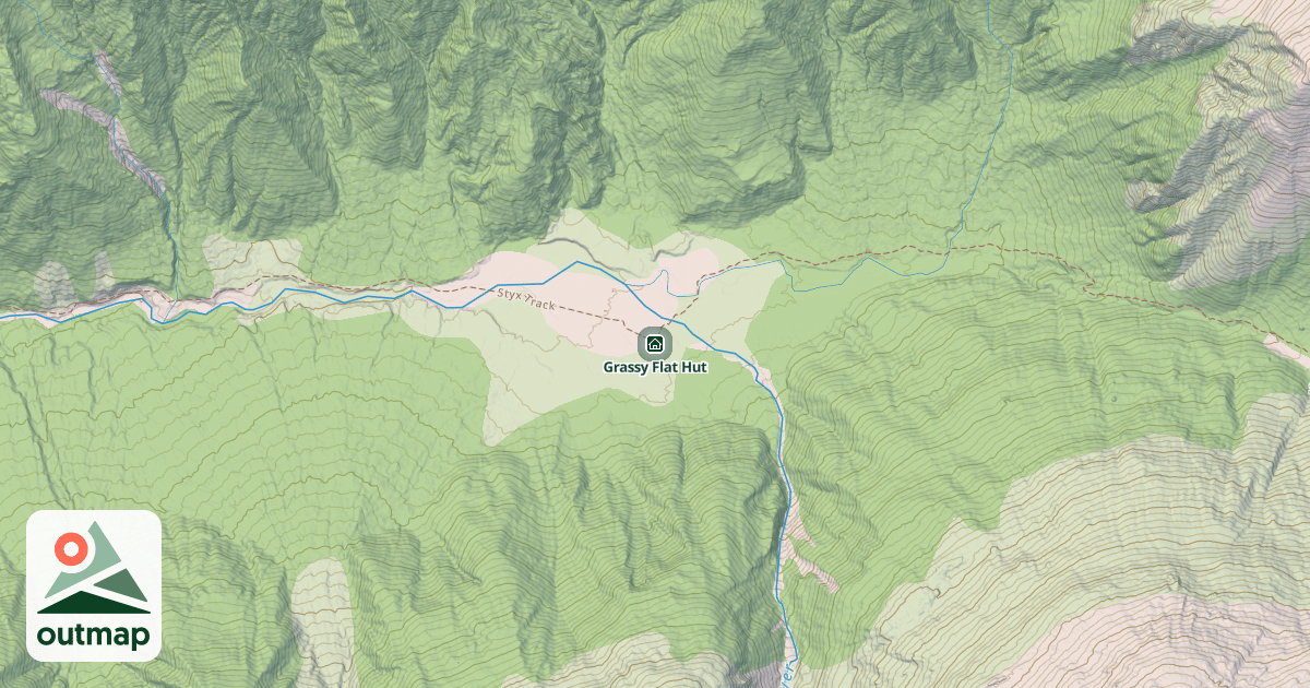 Map of Grassy Flat Hut