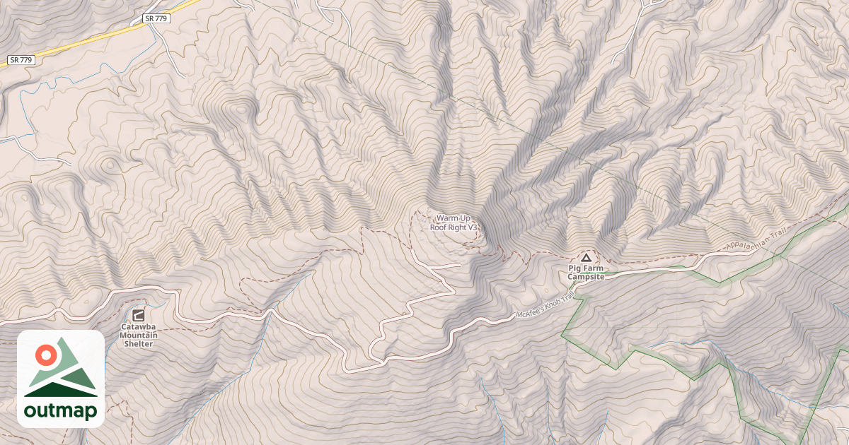 Map of Warm Up Roof Right
