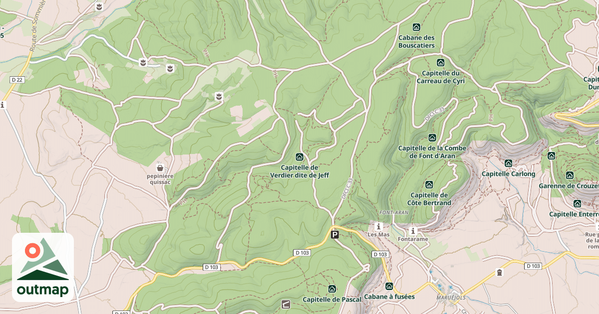 Map of Capitelle de Verdier dite de Jeff