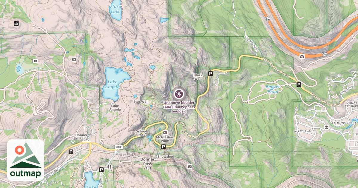 Map of Unknown boulder (AKA Chili Peppers boulder)