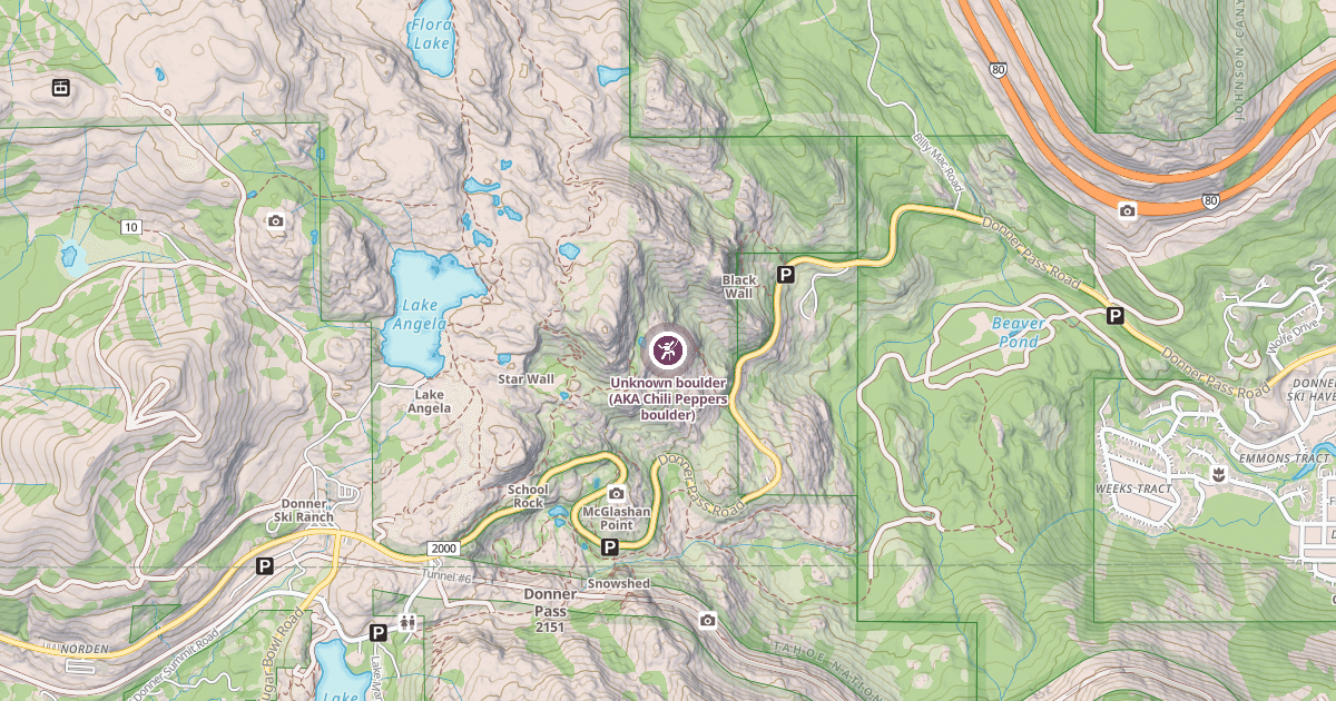 Map preview of Unknown boulder (AKA Chili Peppers boulder)