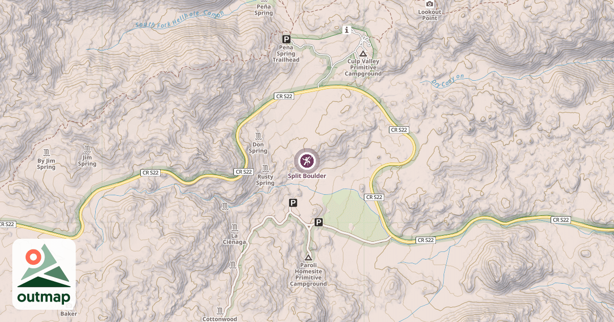 Map of Split Boulder