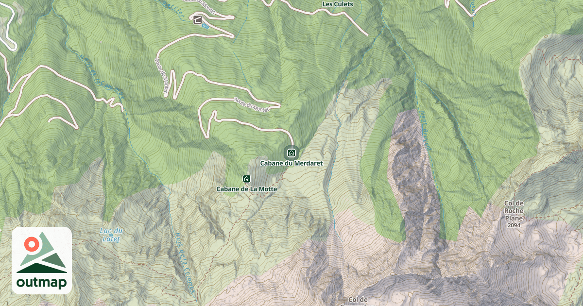 Map of Cabane du Merdaret