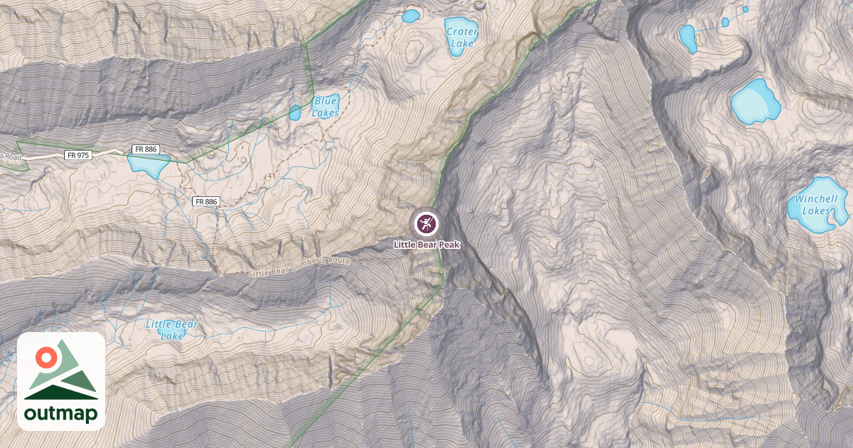 Map of Little Bear Peak