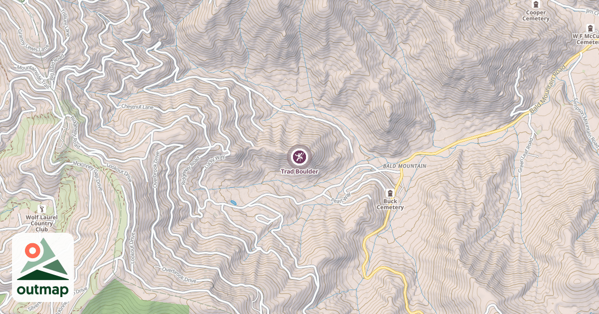 Map of Trad Boulder