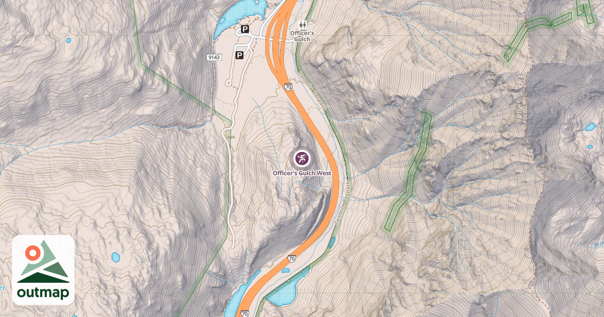 Map of Officer's Gulch West