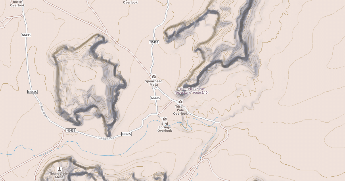 Map preview of Totem Pole "Never Never Land" route