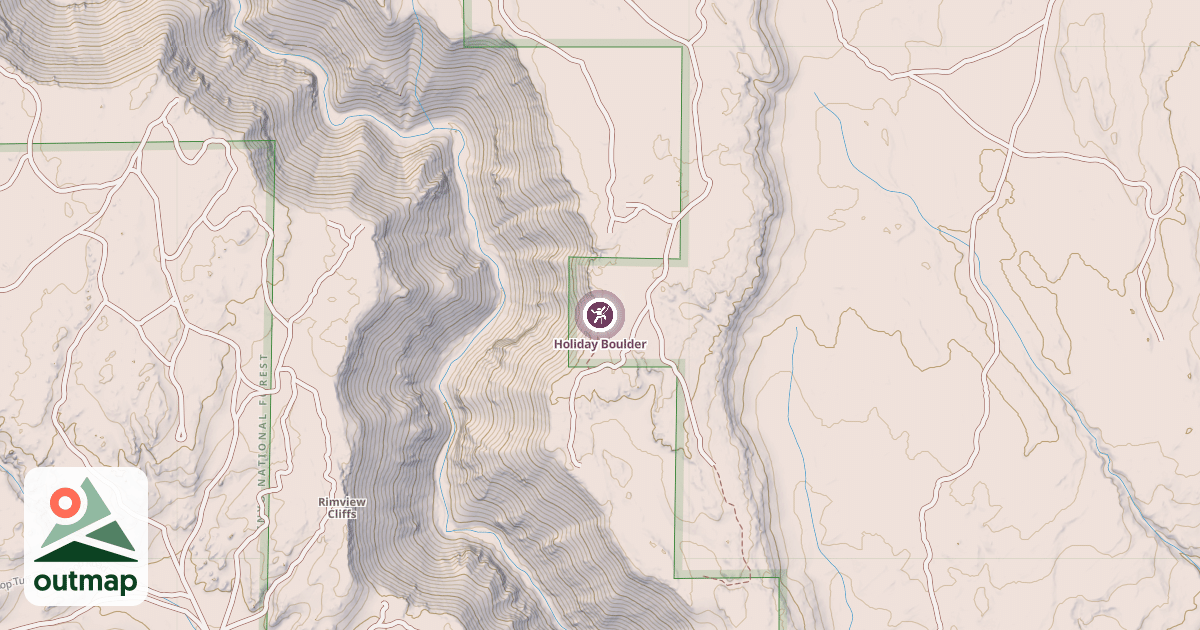 Map of Holiday Boulder