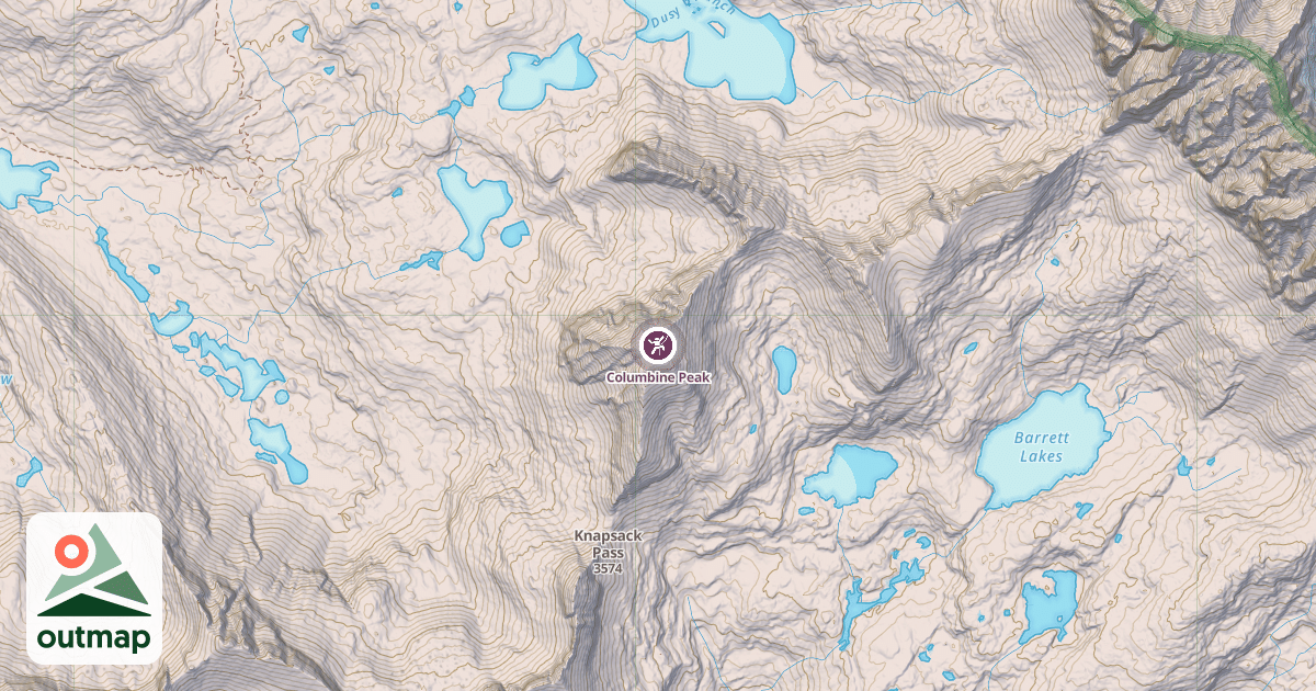 Map of Columbine Peak