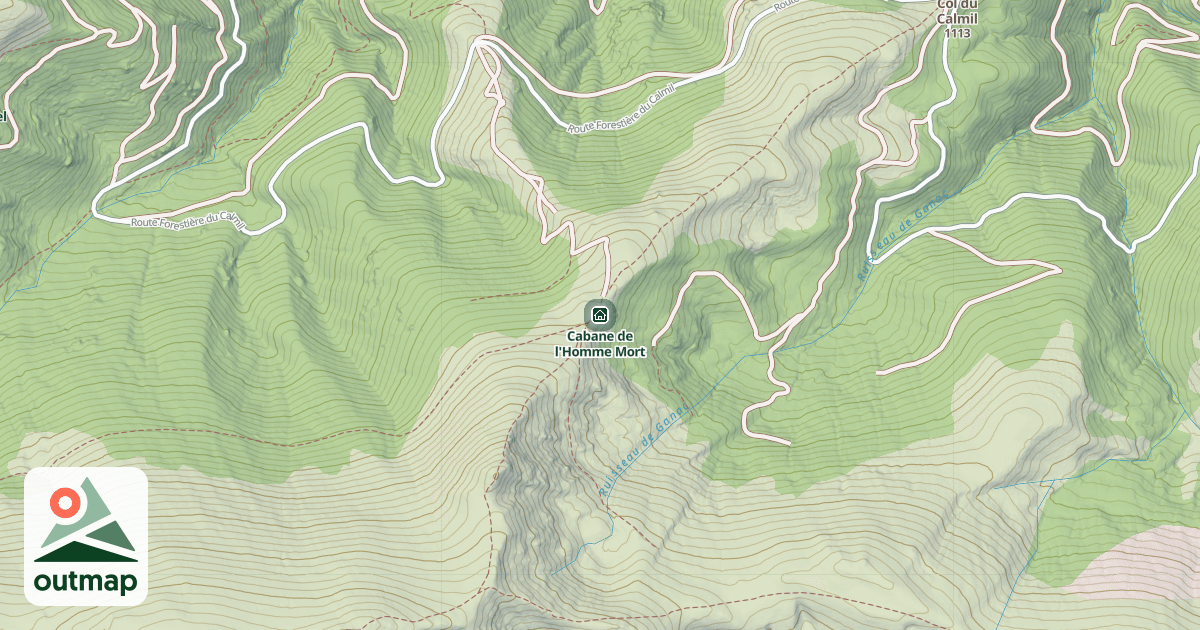 Map of Cabane de l'Homme Mort