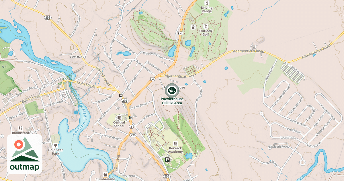 Map of Powderhouse Hill Ski Area
