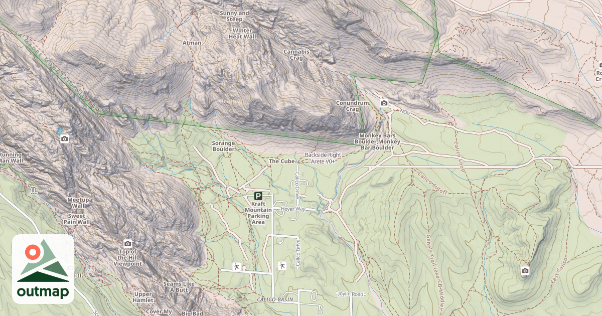 Map of Backside Right Arete