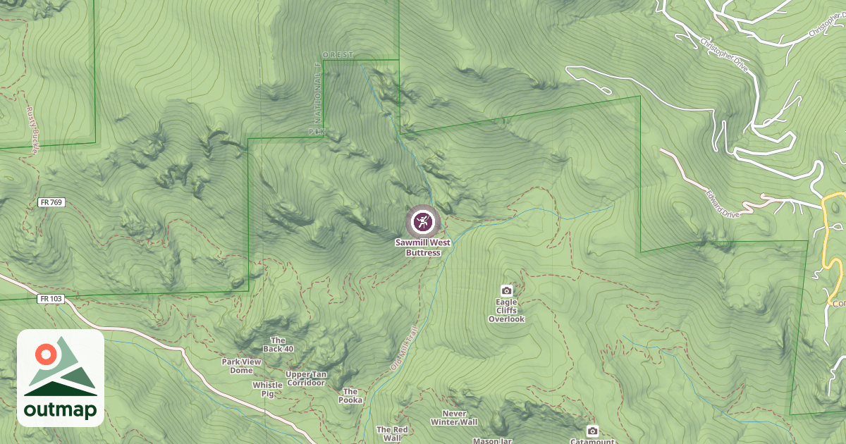 Map of Sawmill West Buttress