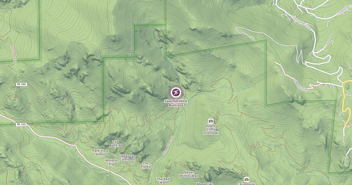 Map preview of Sawmill West Buttress