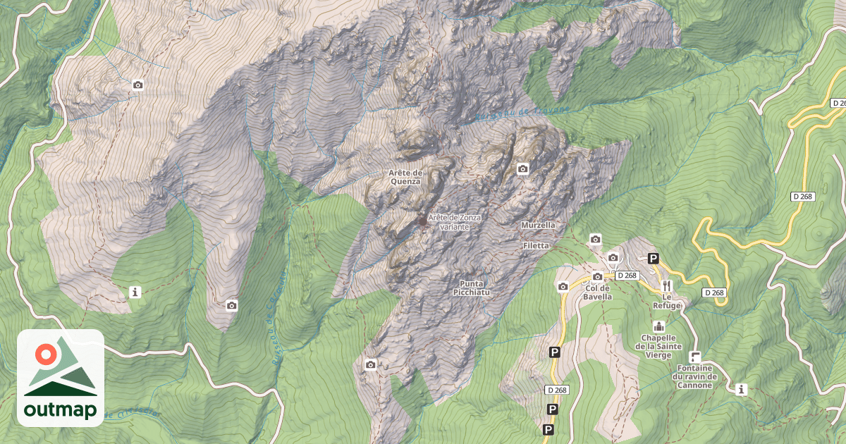 Map of Arête de Zonza variante