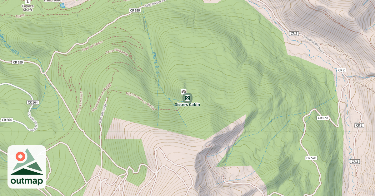 Map of Sisters Cabin