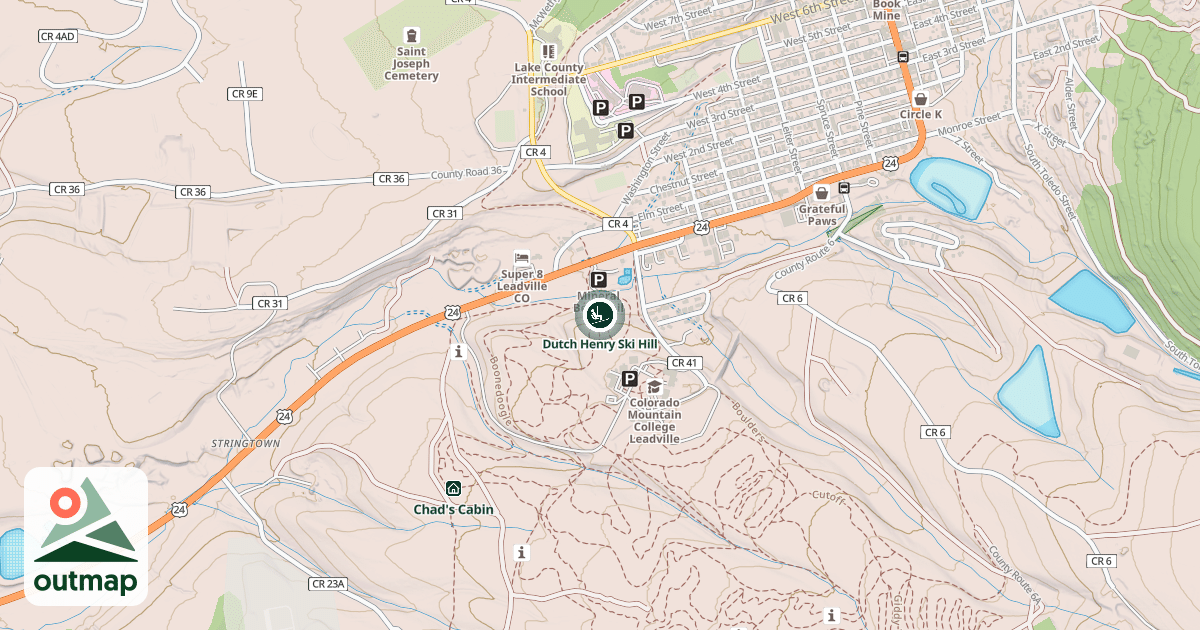 Map of Dutch Henry Ski Hill