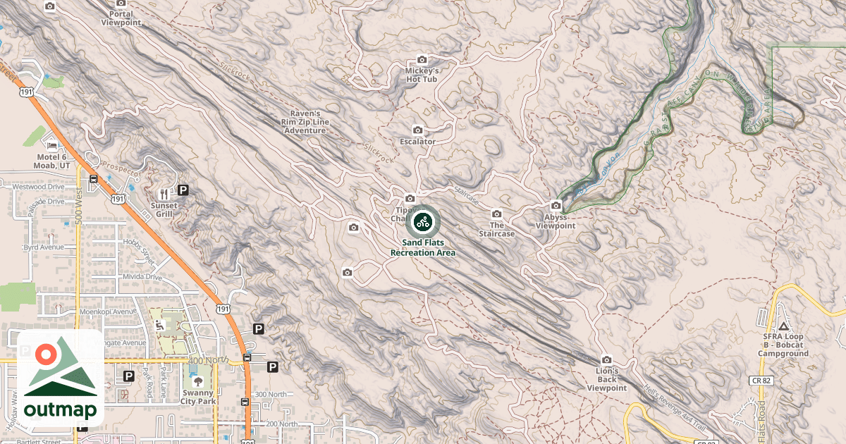 Map of Sand Flats Recreation Area