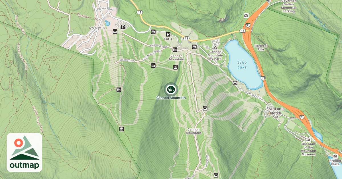 Map of Cannon Mountain
