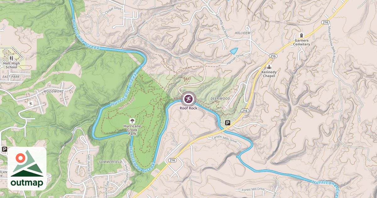 Map of Roof Rock