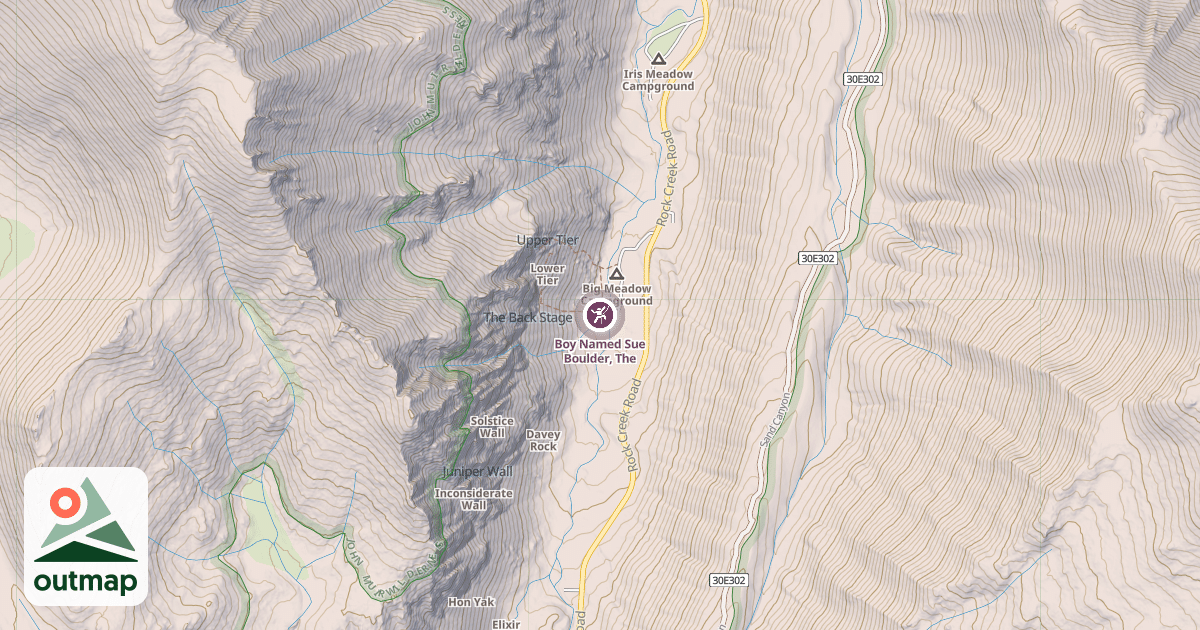Map of Boy Named Sue Boulder, The