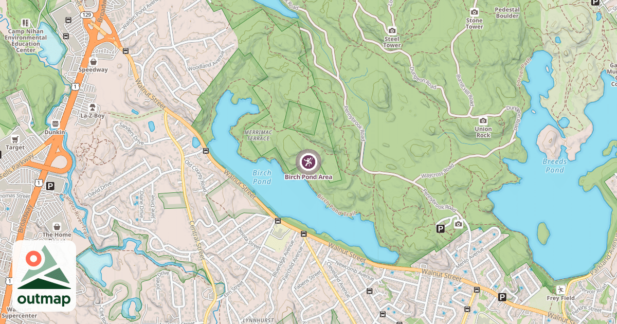 Map of Birch Pond Area