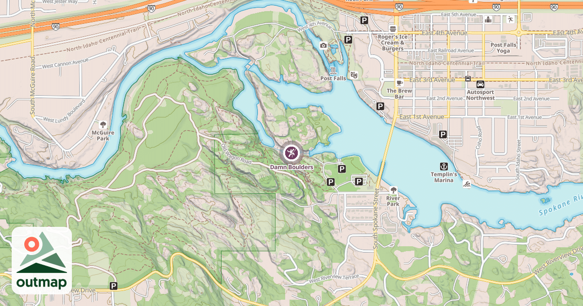 Map of Damn Boulders