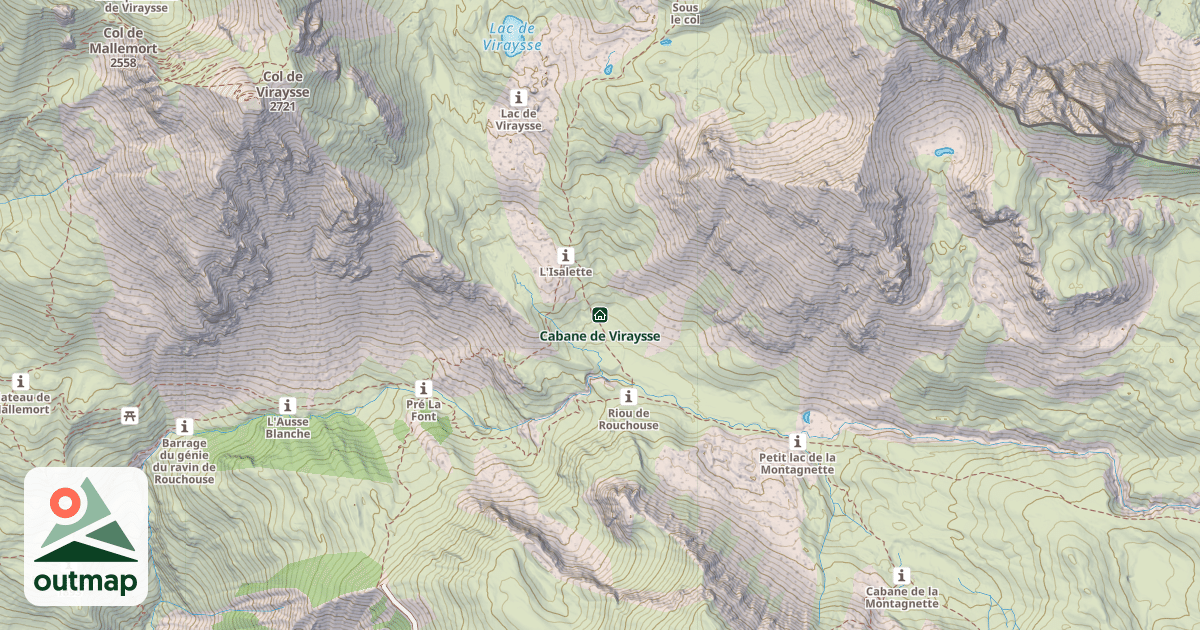 Map of Cabane de Viraysse