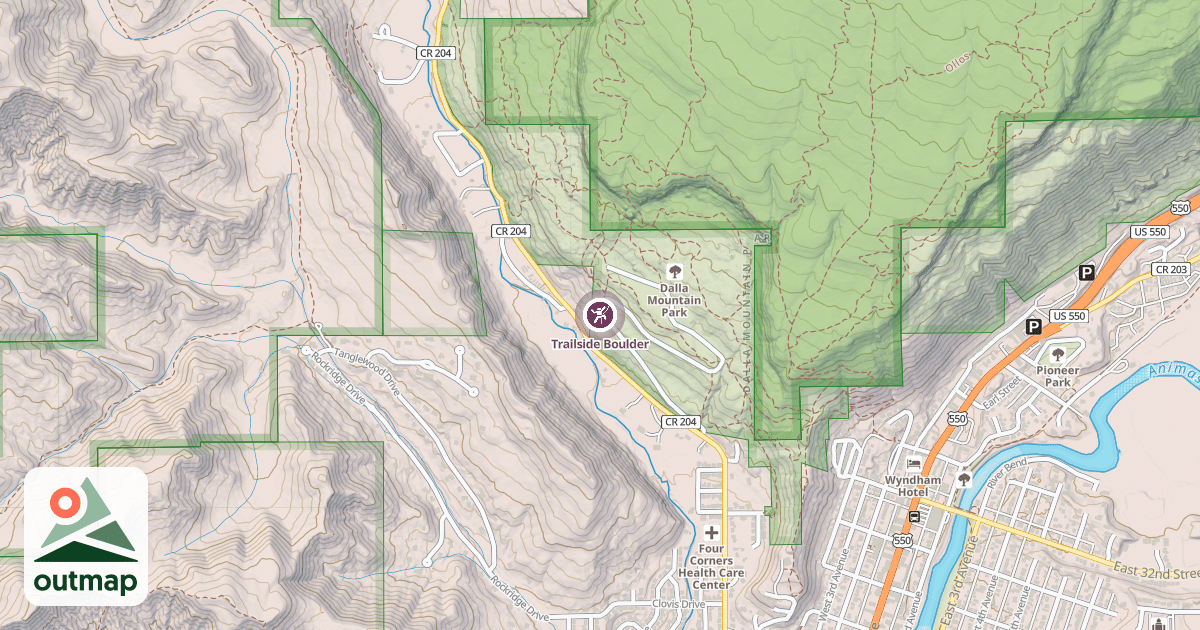 Map of Trailside Boulder